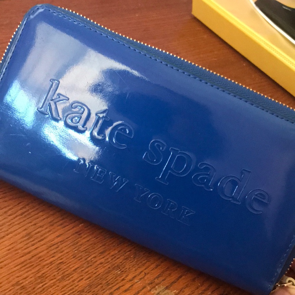 Electric blue Kate spade zip around wallet